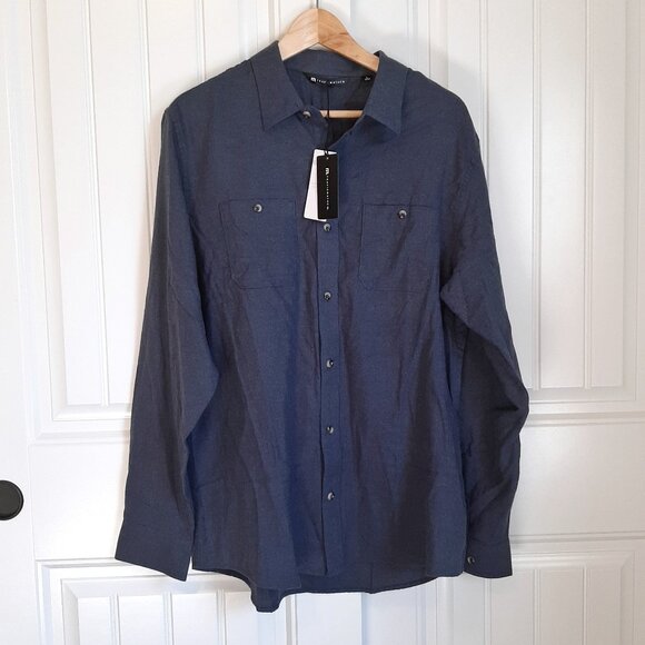Travis Mathew NEW Cloud Flannel Lightweight 100% Cotton Button Down Shirt SZ L - Picture 1 of 11